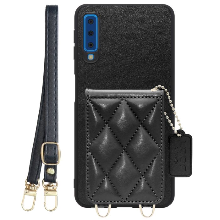 [ LOOF SWEET-SHELL SHOULDER  ] Galaxy A7 SM-A750C galaxya7 スマホケース キルティング加工のカードケース付き ロングストラップ付き マグネット内蔵 カード収納 本革 [ Galaxy A7 ]