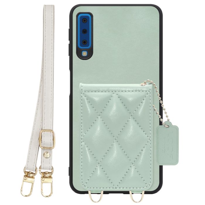 [ LOOF SWEET-SHELL SHOULDER  ] Galaxy A7 SM-A750C galaxya7 スマホケース キルティング加工のカードケース付き ロングストラップ付き マグネット内蔵 カード収納 本革 [ Galaxy A7 ]
