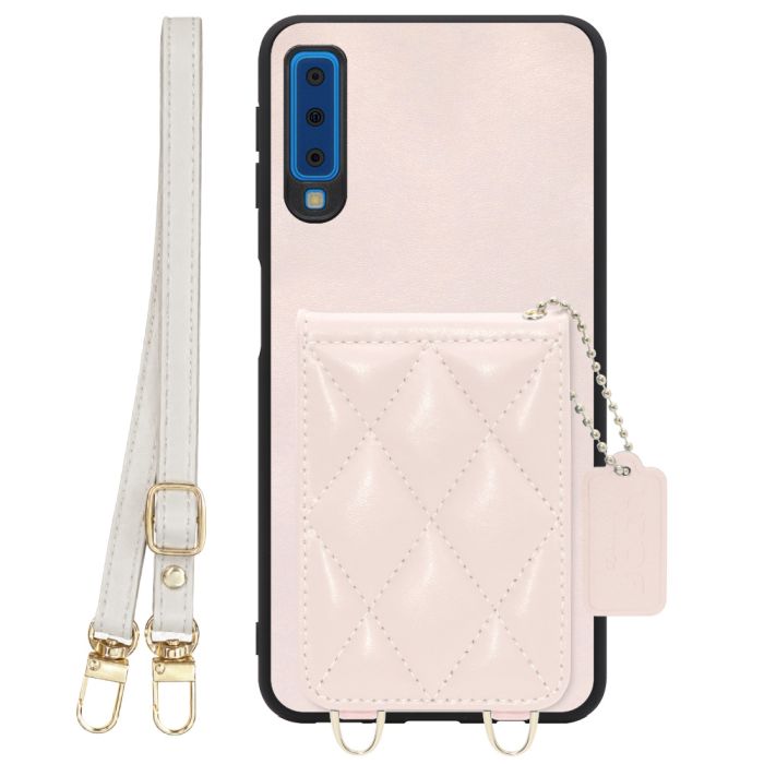 [ LOOF SWEET-SHELL SHOULDER  ] Galaxy A7 SM-A750C galaxya7 スマホケース キルティング加工のカードケース付き ロングストラップ付き マグネット内蔵 カード収納 本革 [ Galaxy A7 ]