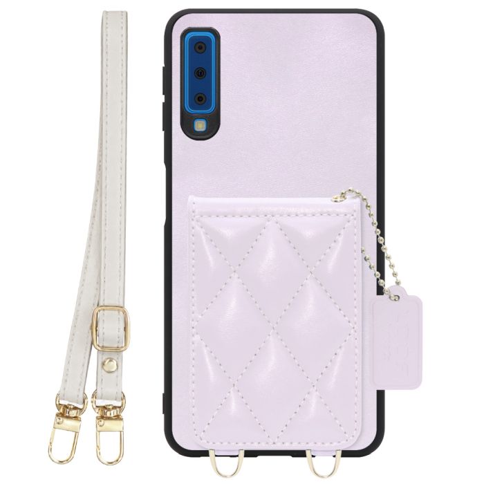 [ LOOF SWEET-SHELL SHOULDER  ] Galaxy A7 SM-A750C galaxya7 スマホケース キルティング加工のカードケース付き ロングストラップ付き マグネット内蔵 カード収納 本革 [ Galaxy A7 ]