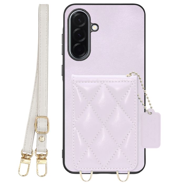 [ LOOF SWEET-SHELL SHOULDER  ] Galaxy A36 5G SC-54F スマホケース キルティング加工のカードケース付き ロングストラップ付き マグネット内蔵 カード収納 本革 [ Galaxy A36 5G ]