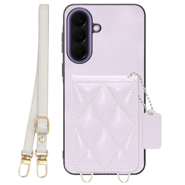 [ LOOF SWEET-SHELL SHOULDER  ] Galaxy A57 5G SC-54G SCG39 SM-A576Z SM-A576C スマホケース キルティング加工のカードケース付き ロングストラップ付き マグネット内蔵 カード収納 本革 [ Galaxy A57 5G ]