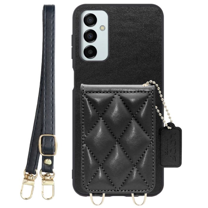 [ LOOF SWEET-SHELL SHOULDER  ] Galaxy M23 5G m235g スマホケース キルティング加工のカードケース付き ロングストラップ付き マグネット内蔵 カード収納 本革 [ Galaxy M23 5G ]