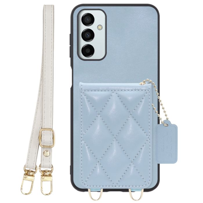 [ LOOF SWEET-SHELL SHOULDER  ] Galaxy M23 5G m235g スマホケース キルティング加工のカードケース付き ロングストラップ付き マグネット内蔵 カード収納 本革 [ Galaxy M23 5G ]