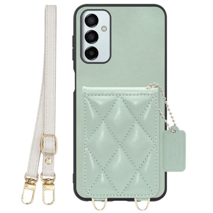 [ LOOF SWEET-SHELL SHOULDER  ] Galaxy M23 5G m235g スマホケース キルティング加工のカードケース付き ロングストラップ付き マグネット内蔵 カード収納 本革 [ Galaxy M23 5G ]