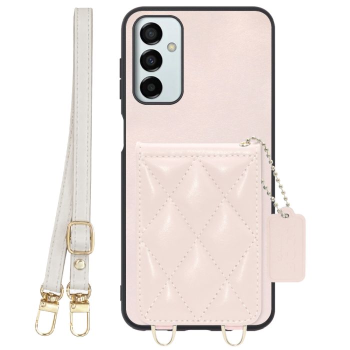[ LOOF SWEET-SHELL SHOULDER  ] Galaxy M23 5G m235g スマホケース キルティング加工のカードケース付き ロングストラップ付き マグネット内蔵 カード収納 本革 [ Galaxy M23 5G ]