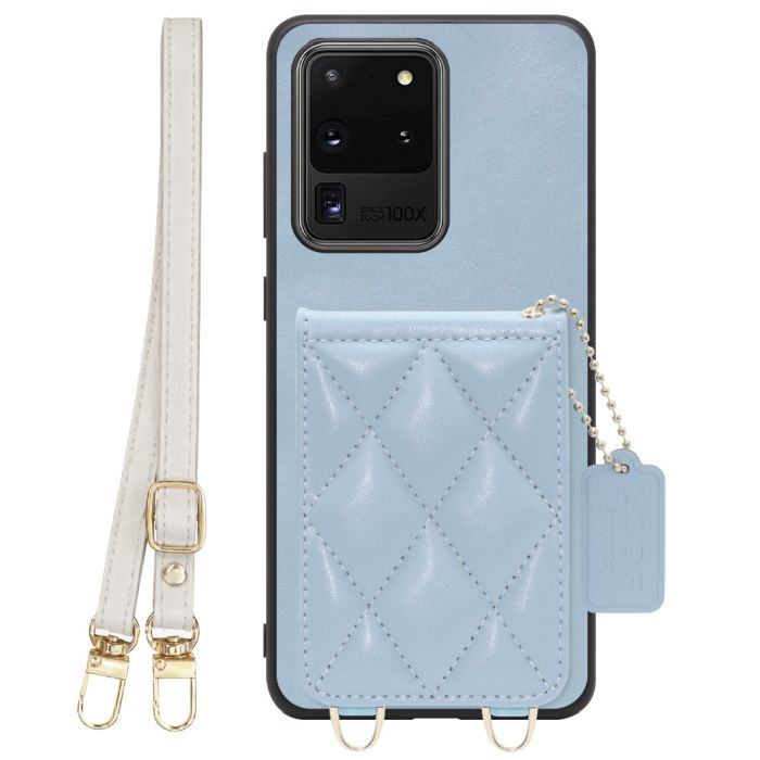 [ LOOF SWEET-SHELL SHOULDER  ] Galaxy S20 Ultra s20ultra スマホケース キルティング加工のカードケース付き ロングストラップ付き マグネット内蔵 カード収納 本革 [ Galaxy S20 Ultra 5G ]
