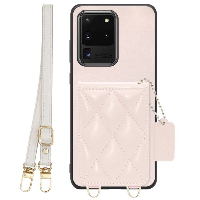 [ LOOF SWEET-SHELL SHOULDER  ] Galaxy S20 Ultra s20ultra スマホケース キルティング加工のカードケース付き ロングストラップ付き マグネット内蔵 カード収納 本革 [ Galaxy S20 Ultra 5G ]