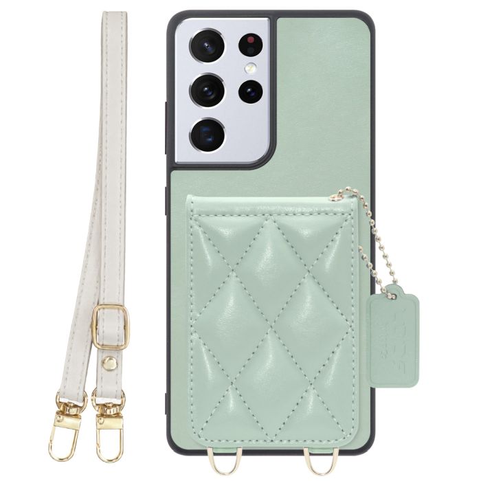 [ LOOF SWEET-SHELL SHOULDER  ] Galaxy S21 Ultra 5G SC-52B s21ultra5g s21ultra スマホケース キルティング加工のカードケース付き ロングストラップ付き マグネット内蔵 カード収納 本革 [ Galaxy S21 Ultra 5G ]