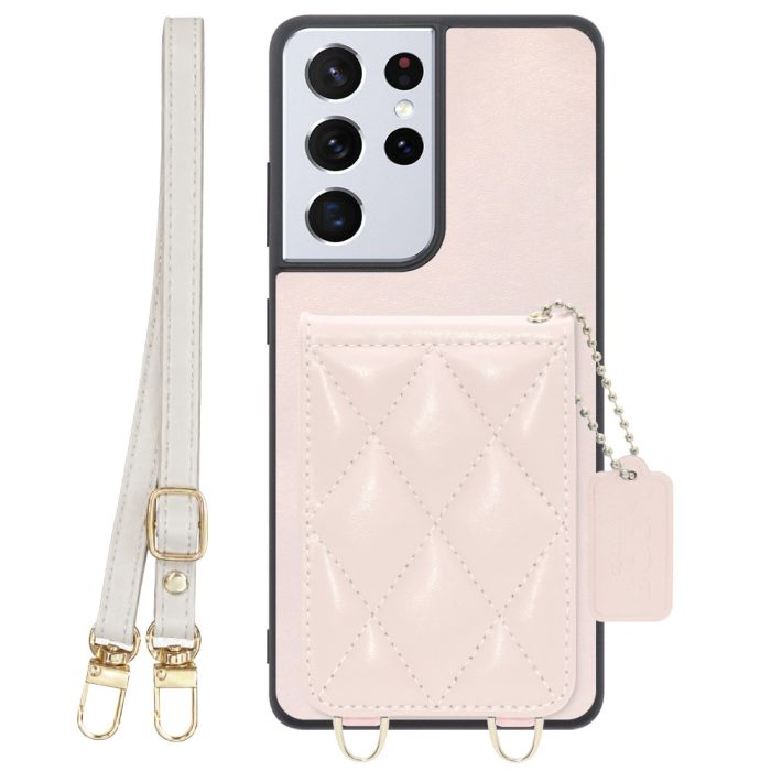 [ LOOF SWEET-SHELL SHOULDER  ] Galaxy S21 Ultra 5G SC-52B s21ultra5g s21ultra スマホケース キルティング加工のカードケース付き ロングストラップ付き マグネット内蔵 カード収納 本革 [ Galaxy S21 Ultra 5G ]