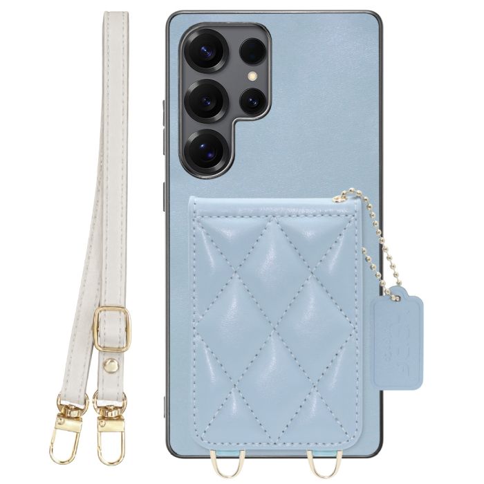 [ LOOF SWEET-SHELL SHOULDER  ] Galaxy S25 Ultra SC-52F スマホケース キルティング加工のカードケース付き ロングストラップ付き マグネット内蔵 カード収納 本革 [ Galaxy S25 Ultra ]