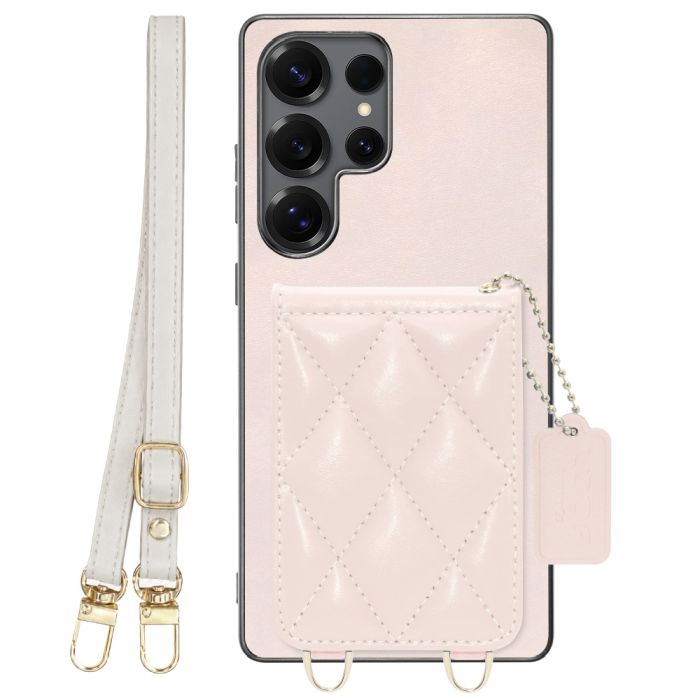 [ LOOF SWEET-SHELL SHOULDER  ] Galaxy S25 Ultra SC-52F スマホケース キルティング加工のカードケース付き ロングストラップ付き マグネット内蔵 カード収納 本革 [ Galaxy S25 Ultra ]
