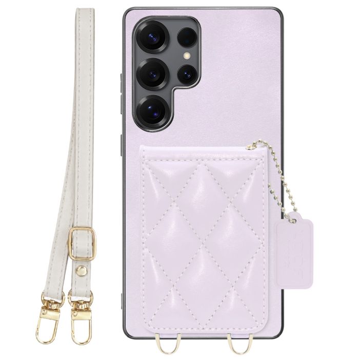 [ LOOF SWEET-SHELL SHOULDER  ] Galaxy S25 Ultra SC-52F スマホケース キルティング加工のカードケース付き ロングストラップ付き マグネット内蔵 カード収納 本革 [ Galaxy S25 Ultra ]
