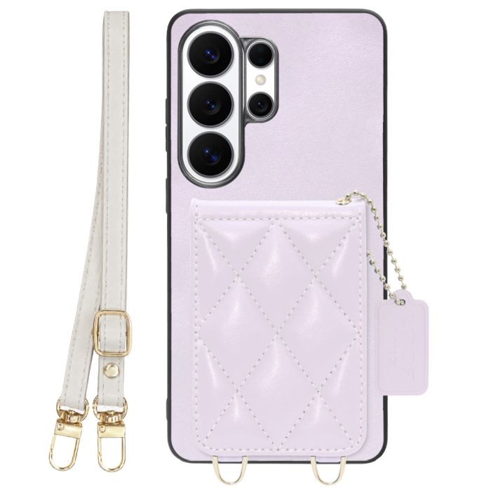 [ LOOF SWEET-SHELL SHOULDER  ] Galaxy S26 Ultra Samsung SC-53G スマホケース キルティング加工のカードケース付き ロングストラップ付き マグネット内蔵 カード収納 本革 [ Galaxy S26 Ultra ]