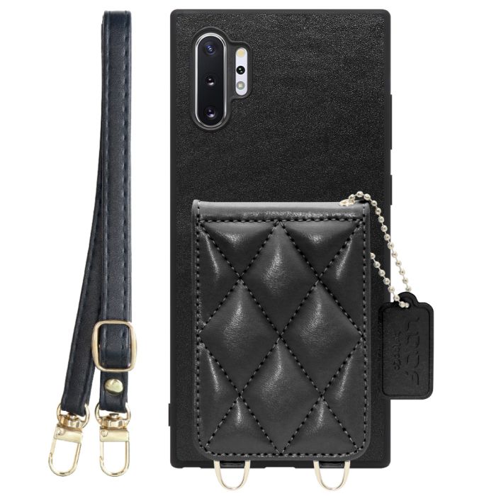 [ LOOF SWEET-SHELL SHOULDER  ] Galaxy Note10+ SC-01M / SCV45 note10+ note10plus note10 plus スマホケース キルティング加工のカードケース付き ロングストラップ付き マグネット内蔵 カード収納 本革 [ Galaxy Note10+ ]