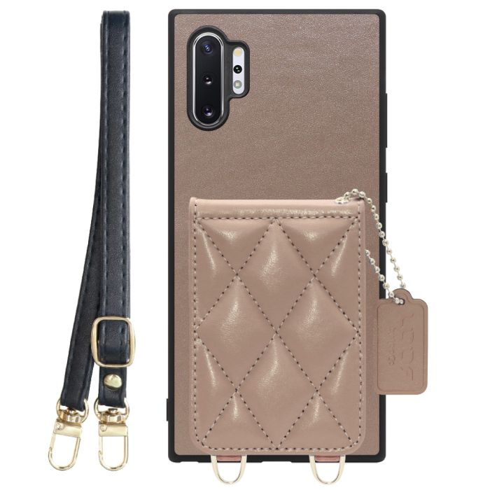 [ LOOF SWEET-SHELL SHOULDER  ] Galaxy Note10+ SC-01M / SCV45 note10+ note10plus note10 plus スマホケース キルティング加工のカードケース付き ロングストラップ付き マグネット内蔵 カード収納 本革 [ Galaxy Note10+ ]