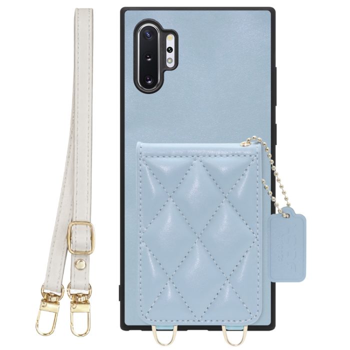 [ LOOF SWEET-SHELL SHOULDER  ] Galaxy Note10+ SC-01M / SCV45 note10+ note10plus note10 plus スマホケース キルティング加工のカードケース付き ロングストラップ付き マグネット内蔵 カード収納 本革 [ Galaxy Note10+ ]