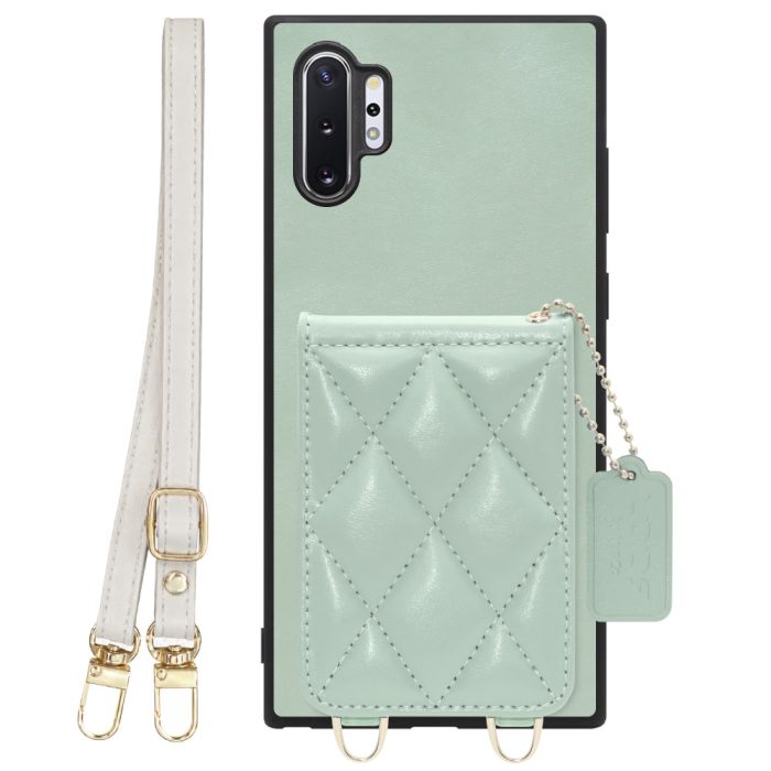 [ LOOF SWEET-SHELL SHOULDER  ] Galaxy Note10+ SC-01M / SCV45 note10+ note10plus note10 plus スマホケース キルティング加工のカードケース付き ロングストラップ付き マグネット内蔵 カード収納 本革 [ Galaxy Note10+ ]
