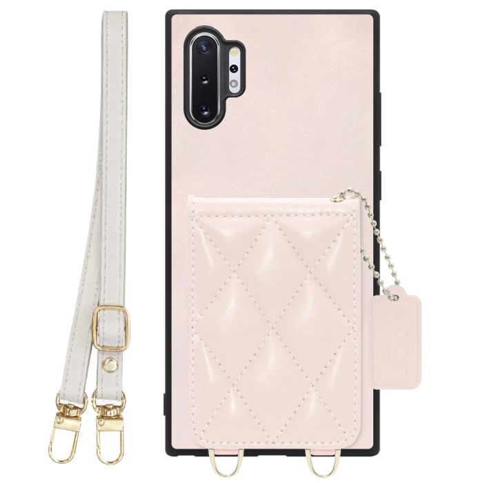 [ LOOF SWEET-SHELL SHOULDER  ] Galaxy Note10+ SC-01M / SCV45 note10+ note10plus note10 plus スマホケース キルティング加工のカードケース付き ロングストラップ付き マグネット内蔵 カード収納 本革 [ Galaxy Note10+ ]