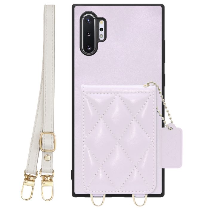 [ LOOF SWEET-SHELL SHOULDER  ] Galaxy Note10+ SC-01M / SCV45 note10+ note10plus note10 plus スマホケース キルティング加工のカードケース付き ロングストラップ付き マグネット内蔵 カード収納 本革 [ Galaxy Note10+ ]