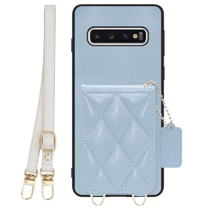 [ LOOF SWEET-SHELL SHOULDER  ] Galaxy S10 SC-03L / SCV41 galaxys10 スマホケース キルティング加工のカードケース付き ロングストラップ付き マグネット内蔵 カード収納 本革 [ Galaxy S10 ]