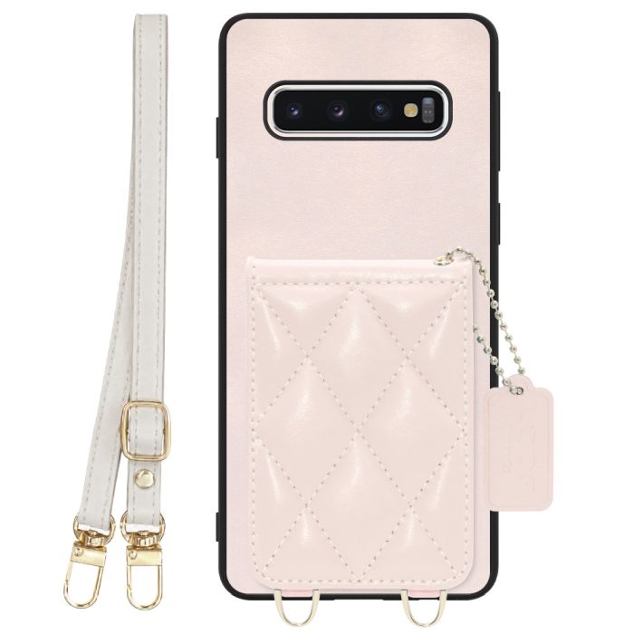[ LOOF SWEET-SHELL SHOULDER  ] Galaxy S10 SC-03L / SCV41 galaxys10 スマホケース キルティング加工のカードケース付き ロングストラップ付き マグネット内蔵 カード収納 本革 [ Galaxy S10 ]