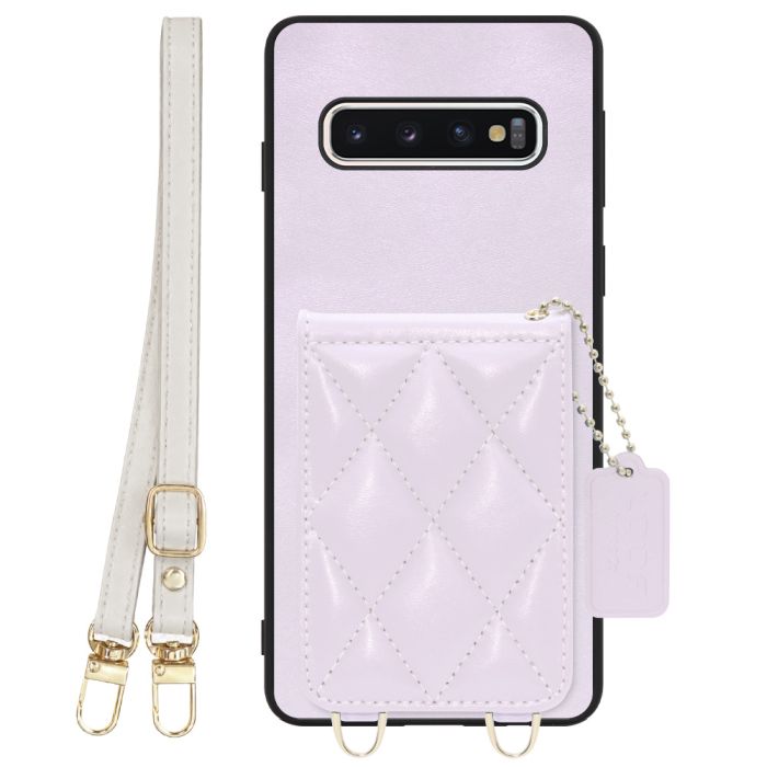 [ LOOF SWEET-SHELL SHOULDER  ] Galaxy S10 SC-03L / SCV41 galaxys10 スマホケース キルティング加工のカードケース付き ロングストラップ付き マグネット内蔵 カード収納 本革 [ Galaxy S10 ]