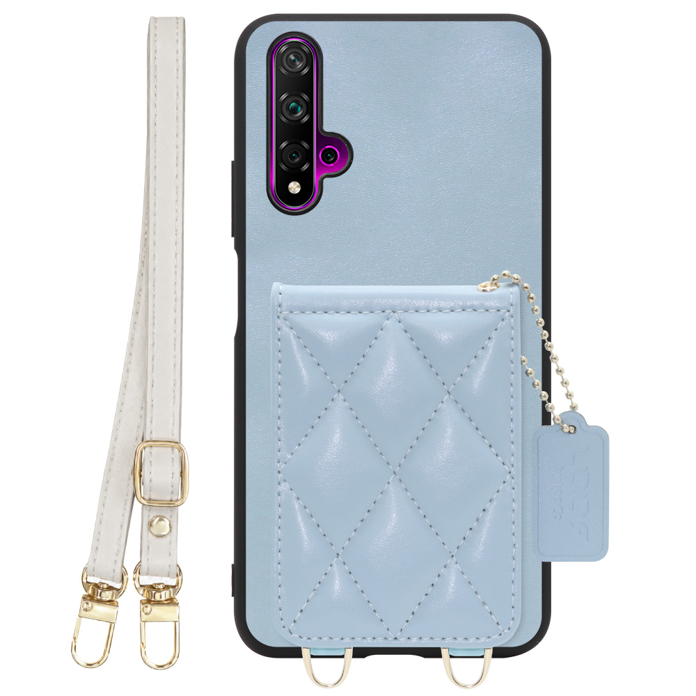 [ LOOF SWEET-SHELL SHOULDER  ] HUAWEI nova 5T nova5t スマホケース キルティング加工のカードケース付き ロングストラップ付き マグネット内蔵 カード収納 本革 [ HUAWEI nova 5T ]