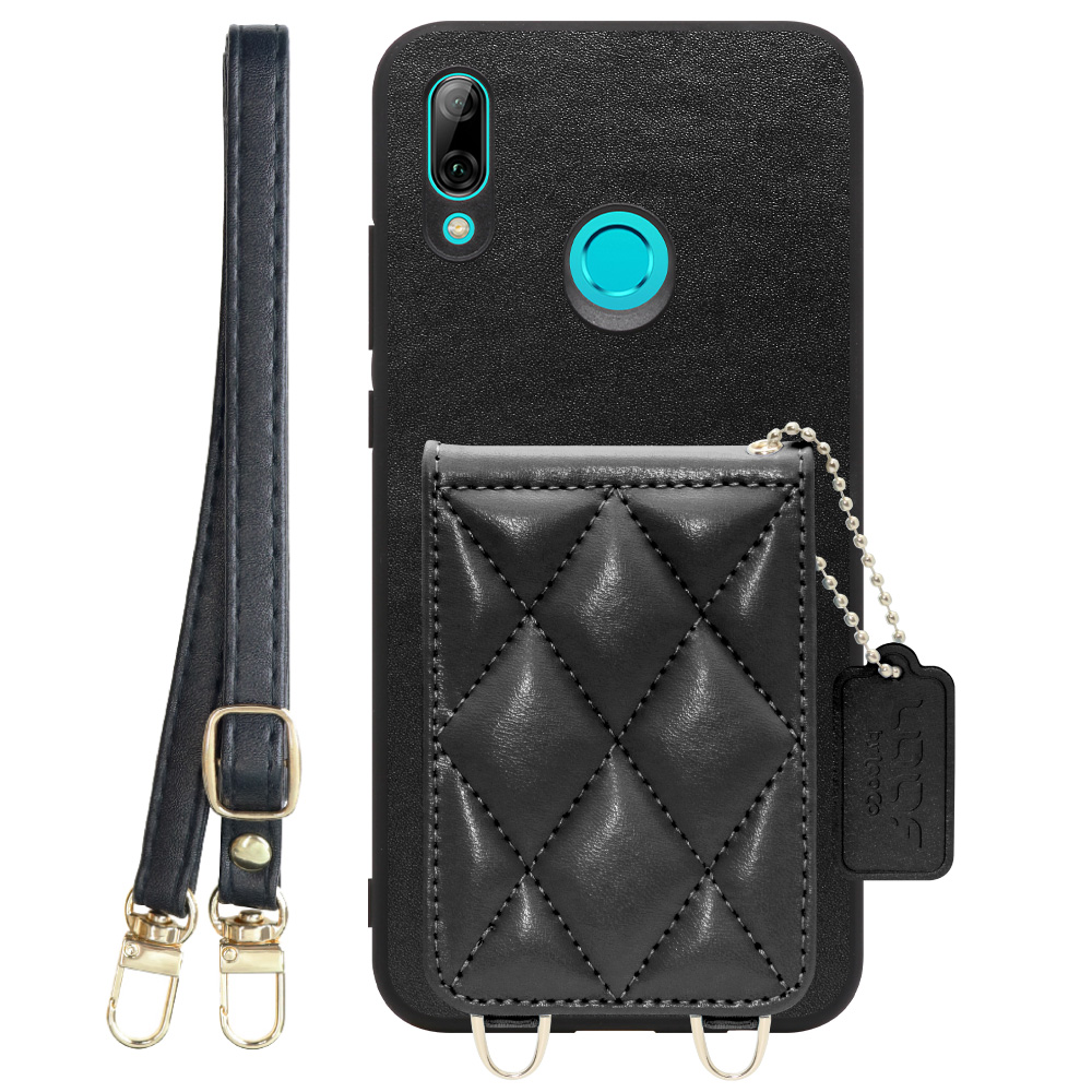 [ LOOF SWEET-SHELL SHOULDER  ] HUAWEI nova lite 3 POT-LX2J novalite3 novalite 3 スマホケース キルティング加工のカードケース付き ロングストラップ付き マグネット内蔵 カード収納 本革 [ HUAWEI nova lite 3 ]