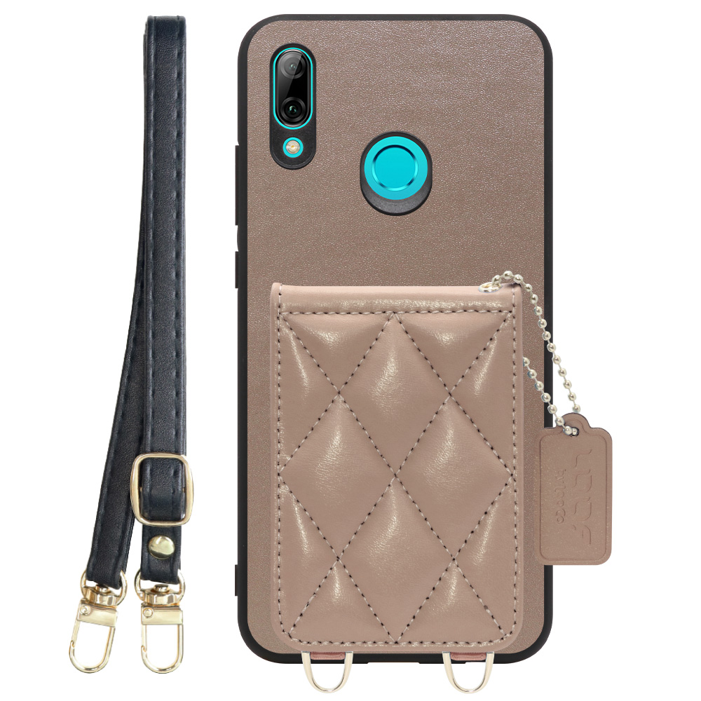 [ LOOF SWEET-SHELL SHOULDER  ] HUAWEI nova lite 3 POT-LX2J novalite3 novalite 3 スマホケース キルティング加工のカードケース付き ロングストラップ付き マグネット内蔵 カード収納 本革 [ HUAWEI nova lite 3 ]