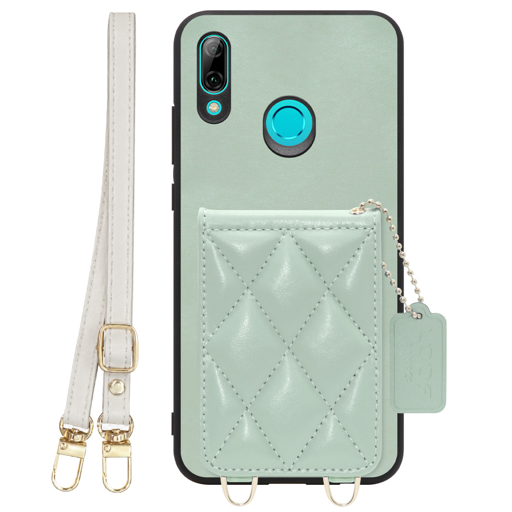 [ LOOF SWEET-SHELL SHOULDER  ] HUAWEI nova lite 3 POT-LX2J novalite3 novalite 3 スマホケース キルティング加工のカードケース付き ロングストラップ付き マグネット内蔵 カード収納 本革 [ HUAWEI nova lite 3 ]