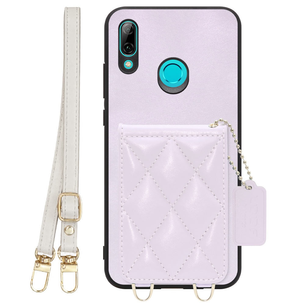 [ LOOF SWEET-SHELL SHOULDER  ] HUAWEI nova lite 3 POT-LX2J novalite3 novalite 3 スマホケース キルティング加工のカードケース付き ロングストラップ付き マグネット内蔵 カード収納 本革 [ HUAWEI nova lite 3 ]