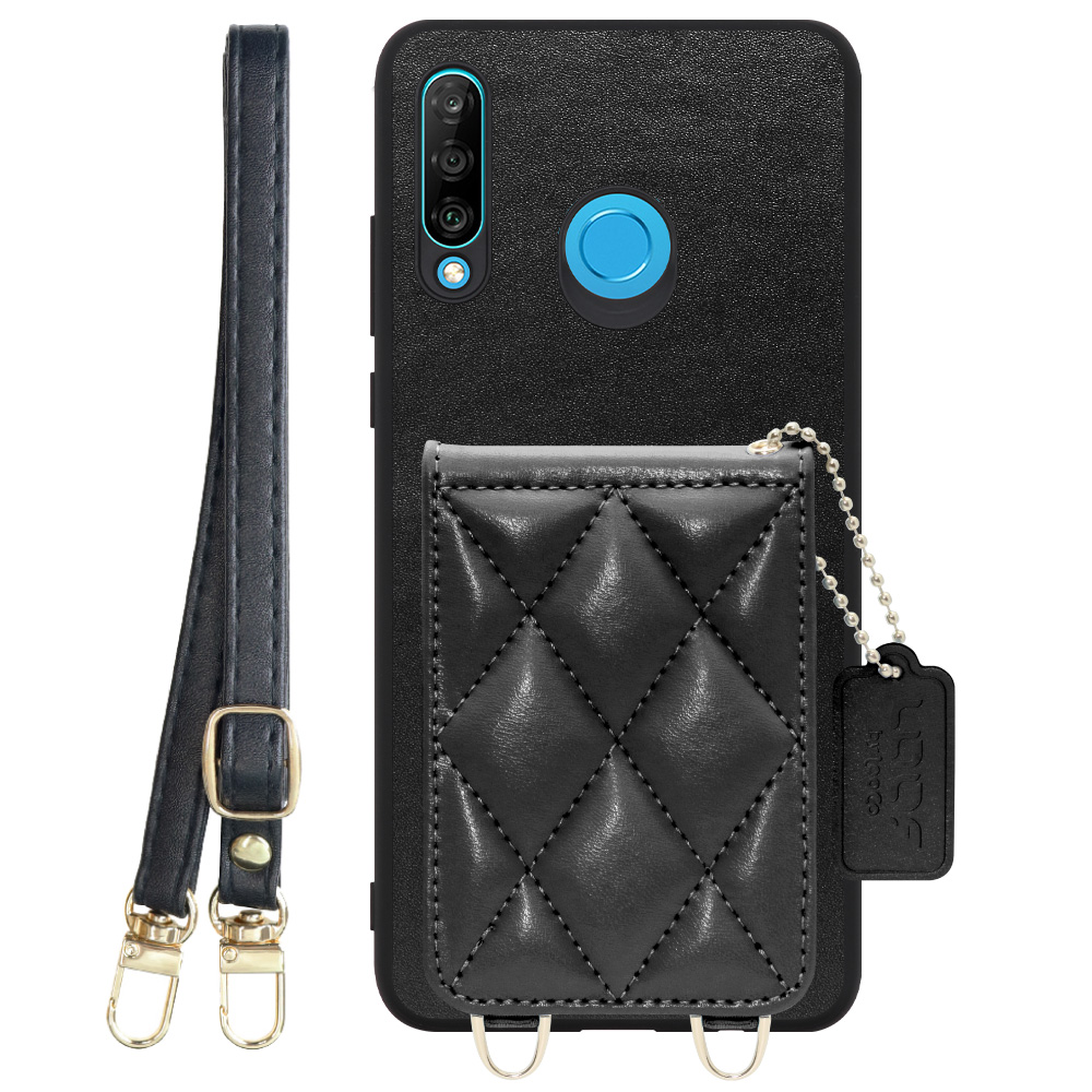 [ LOOF SWEET-SHELL SHOULDER  ] HUAWEI P30 lite / P30 lite Premium p30lite p30litepremium スマホケース キルティング加工のカードケース付き ロングストラップ付き マグネット内蔵 カード収納 本革 [ HUAWEI P30 lite / lite Premium ]