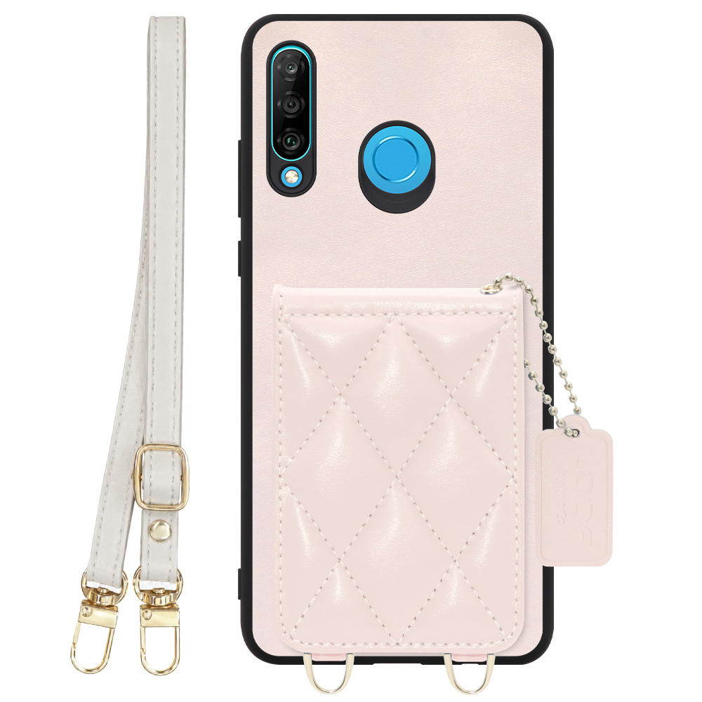 [ LOOF SWEET-SHELL SHOULDER  ] HUAWEI P30 lite / P30 lite Premium p30lite p30litepremium スマホケース キルティング加工のカードケース付き ロングストラップ付き マグネット内蔵 カード収納 本革 [ HUAWEI P30 lite / lite Premium ]