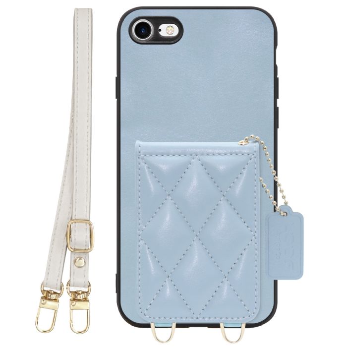 [ LOOF SWEET-SHELL SHOULDER  ] iPhone 7 / 8 / SE (第2/3世代) iphone7 iphone8 iphonese se2 se3 スマホケース キルティング加工のカードケース付き ロングストラップ付き マグネット内蔵 カード収納 本革 [ iPhone 7 / 8 / SE (第2/3世代) ]
