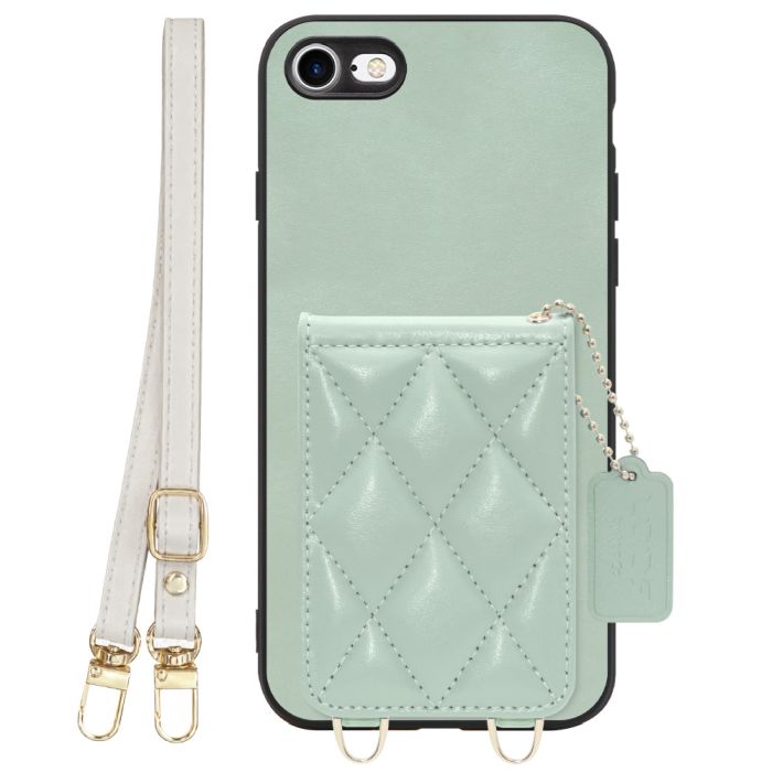 [ LOOF SWEET-SHELL SHOULDER  ] iPhone 7 / 8 / SE (第2/3世代) iphone7 iphone8 iphonese se2 se3 スマホケース キルティング加工のカードケース付き ロングストラップ付き マグネット内蔵 カード収納 本革 [ iPhone 7 / 8 / SE (第2/3世代) ]