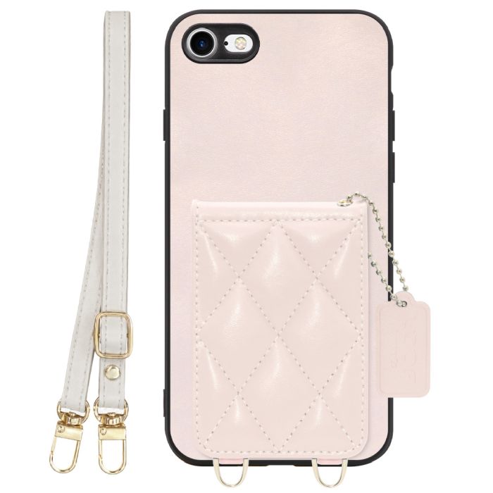[ LOOF SWEET-SHELL SHOULDER  ] iPhone 7 / 8 / SE (第2/3世代) iphone7 iphone8 iphonese se2 se3 スマホケース キルティング加工のカードケース付き ロングストラップ付き マグネット内蔵 カード収納 本革 [ iPhone 7 / 8 / SE (第2/3世代) ]