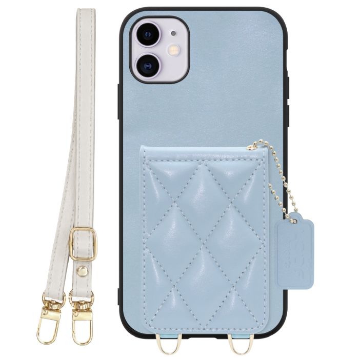 [ LOOF SWEET-SHELL SHOULDER  ] iPhone 11 iPhone11 スマホケース キルティング加工のカードケース付き ロングストラップ付き マグネット内蔵 カード収納 本革 [ iPhone 11 ]