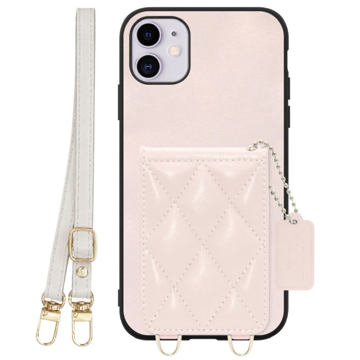 [ LOOF SWEET-SHELL SHOULDER  ] iPhone 11 iPhone11 スマホケース キルティング加工のカードケース付き ロングストラップ付き マグネット内蔵 カード収納 本革 [ iPhone 11 ]