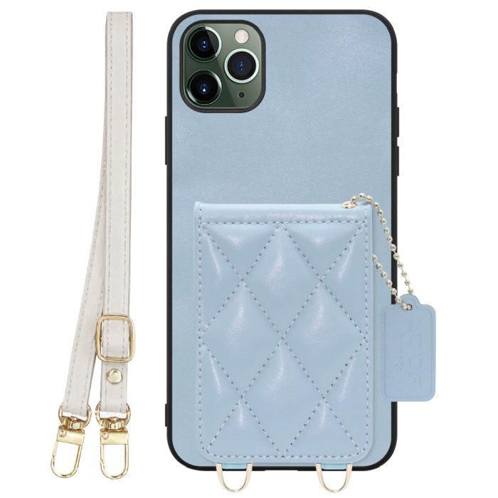 [ LOOF SWEET-SHELL SHOULDER  ] iPhone 11 Pro Max iPhone11promax 11promax 11 promax スマホケース キルティング加工のカードケース付き ロングストラップ付き マグネット内蔵 カード収納 本革 [ iPhone 11 Pro Max ]