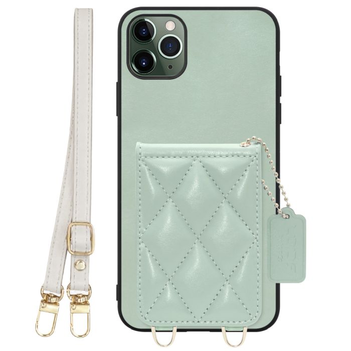 [ LOOF SWEET-SHELL SHOULDER  ] iPhone 11 Pro Max iPhone11promax 11promax 11 promax スマホケース キルティング加工のカードケース付き ロングストラップ付き マグネット内蔵 カード収納 本革 [ iPhone 11 Pro Max ]