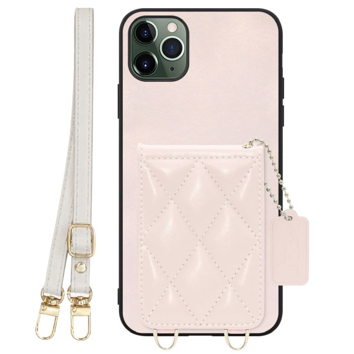 [ LOOF SWEET-SHELL SHOULDER  ] iPhone 11 Pro Max iPhone11promax 11promax 11 promax スマホケース キルティング加工のカードケース付き ロングストラップ付き マグネット内蔵 カード収納 本革 [ iPhone 11 Pro Max ]