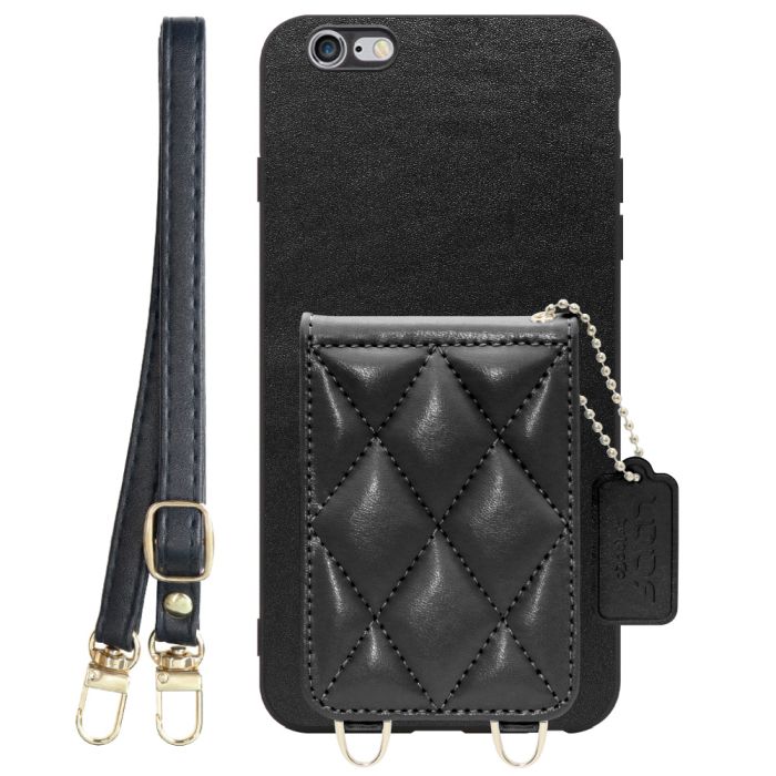 [ LOOF SWEET-SHELL SHOULDER  ] iPhone 6 Plus / 6s Plus iphone6plus iphone6splus 6plus 6splus スマホケース キルティング加工のカードケース付き ロングストラップ付き マグネット内蔵 カード収納 本革 [ iPhone 6 Plus / 6s Plus ]