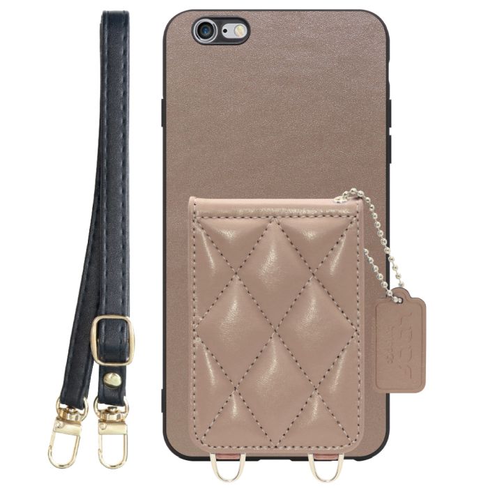[ LOOF SWEET-SHELL SHOULDER  ] iPhone 6 Plus / 6s Plus iphone6plus iphone6splus 6plus 6splus スマホケース キルティング加工のカードケース付き ロングストラップ付き マグネット内蔵 カード収納 本革 [ iPhone 6 Plus / 6s Plus ]