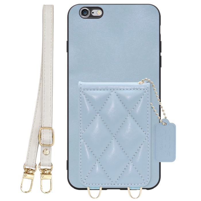 [ LOOF SWEET-SHELL SHOULDER  ] iPhone 6 Plus / 6s Plus iphone6plus iphone6splus 6plus 6splus スマホケース キルティング加工のカードケース付き ロングストラップ付き マグネット内蔵 カード収納 本革 [ iPhone 6 Plus / 6s Plus ]
