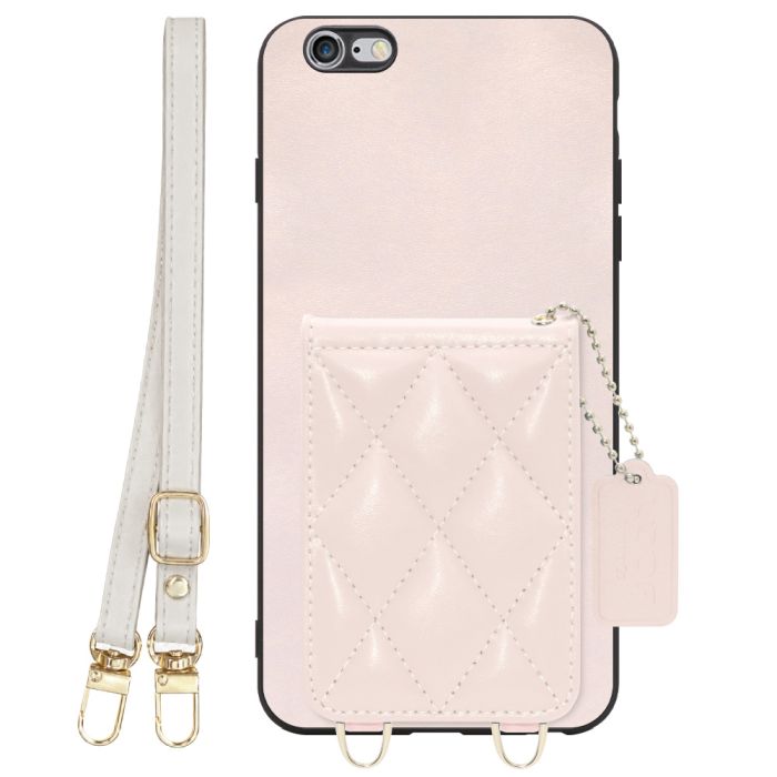 [ LOOF SWEET-SHELL SHOULDER  ] iPhone 6 Plus / 6s Plus iphone6plus iphone6splus 6plus 6splus スマホケース キルティング加工のカードケース付き ロングストラップ付き マグネット内蔵 カード収納 本革 [ iPhone 6 Plus / 6s Plus ]