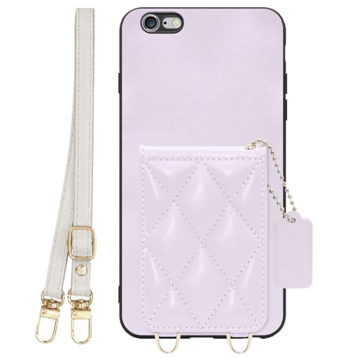 [ LOOF SWEET-SHELL SHOULDER  ] iPhone 6 Plus / 6s Plus iphone6plus iphone6splus 6plus 6splus スマホケース キルティング加工のカードケース付き ロングストラップ付き マグネット内蔵 カード収納 本革 [ iPhone 6 Plus / 6s Plus ]
