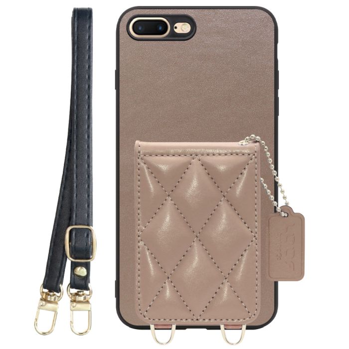 [ LOOF SWEET-SHELL SHOULDER  ] iPhone 7 Plus / 8 Plus iphone7plus iphone8plus 7plus 8plus スマホケース キルティング加工のカードケース付き ロングストラップ付き マグネット内蔵 カード収納 本革 [ iPhone 7 Plus / 8 Plus ]