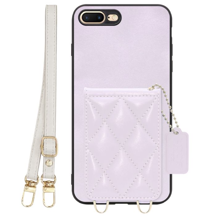 [ LOOF SWEET-SHELL SHOULDER  ] iPhone 7 Plus / 8 Plus iphone7plus iphone8plus 7plus 8plus スマホケース キルティング加工のカードケース付き ロングストラップ付き マグネット内蔵 カード収納 本革 [ iPhone 7 Plus / 8 Plus ]