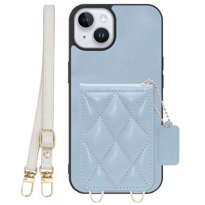 [ LOOF SWEET-SHELL SHOULDER  ] iPhone 14 Plus iphone14plus 14plus 14+ プラス スマホケース キルティング加工のカードケース付き ロングストラップ付き マグネット内蔵 カード収納 本革 [ iPhone 14 Plus ]